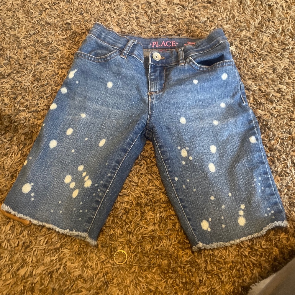 Girls blue and white Jean shorts